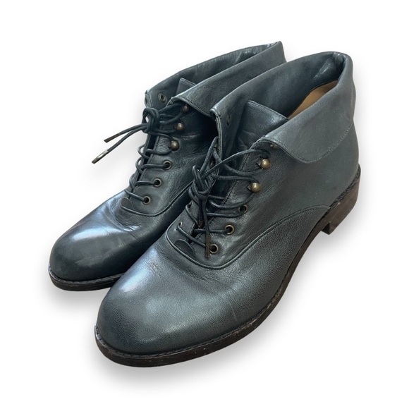 MARC Jacobs Boxcar Boot Genuine Leather Blue Gray Women’s Size 39 1/2. - Picture 1 of 16